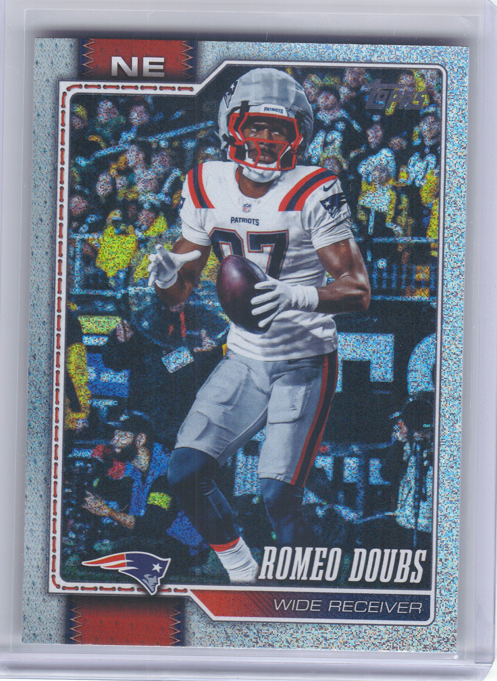 2026 Topps Flagship #74 Romeo Doubs Sandglitter New England Patriots