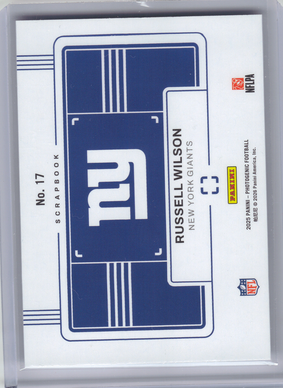 2025 Panini Photogenic #17 Russell Wilson Scrapbook New York Giants