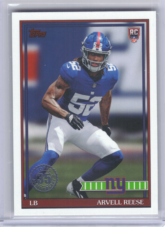 2026 Topps Flagship #91TR-46 Arvell Reese 1991 Topps Football Rookies New York Giants