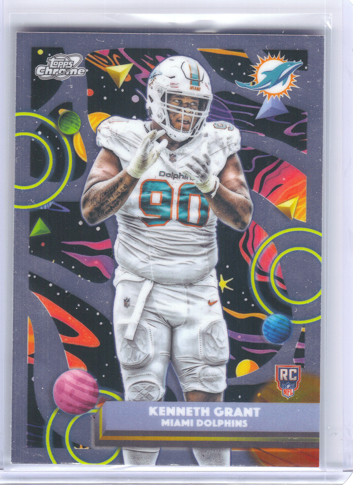 2025 Topps Chrome Cosmic #161 Kenneth Grant Miami Dolphins RC
