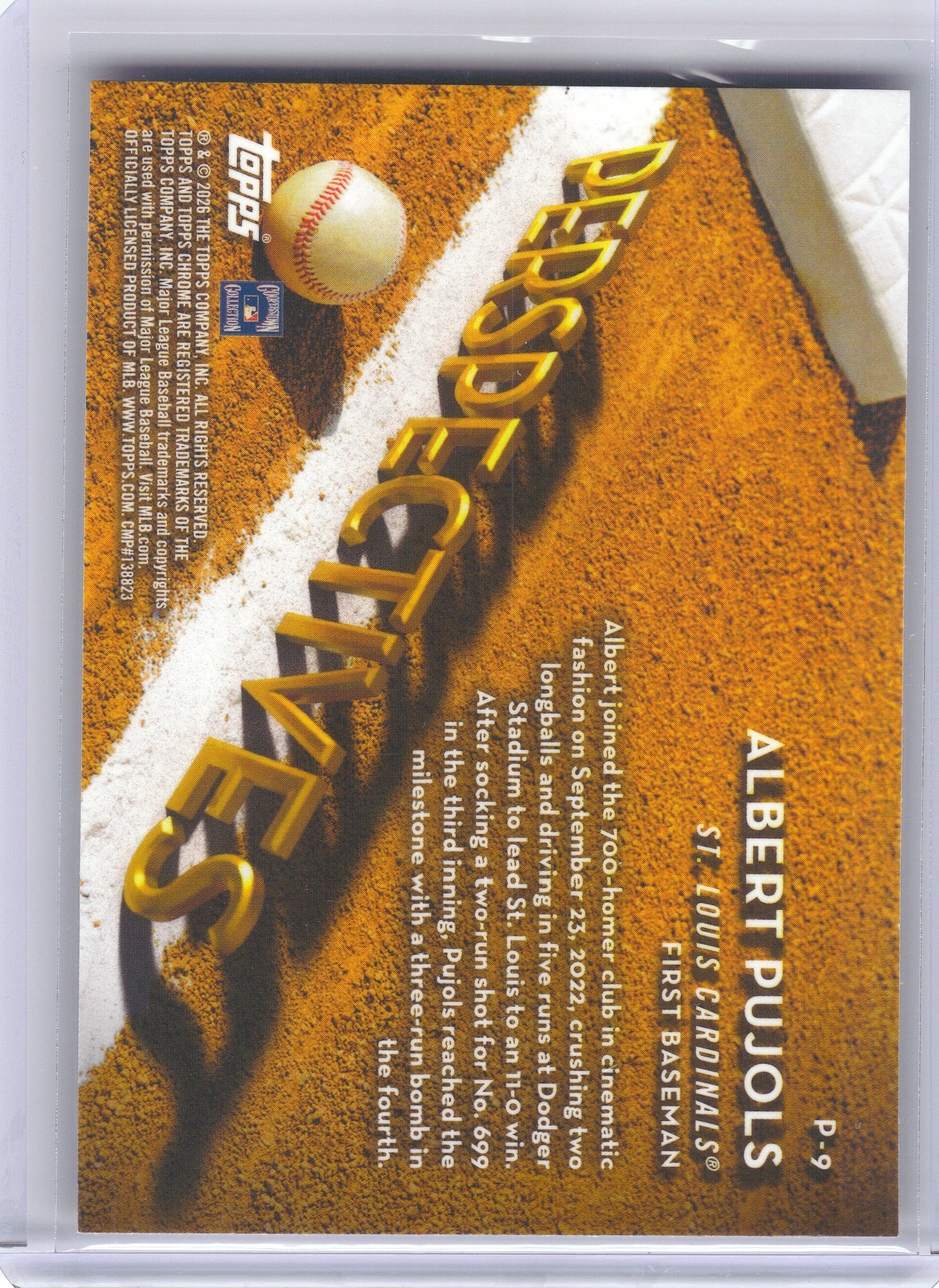 2026 Topps Chrome #P-9 Albert Pujols Perspectives St. Louis Cardinals