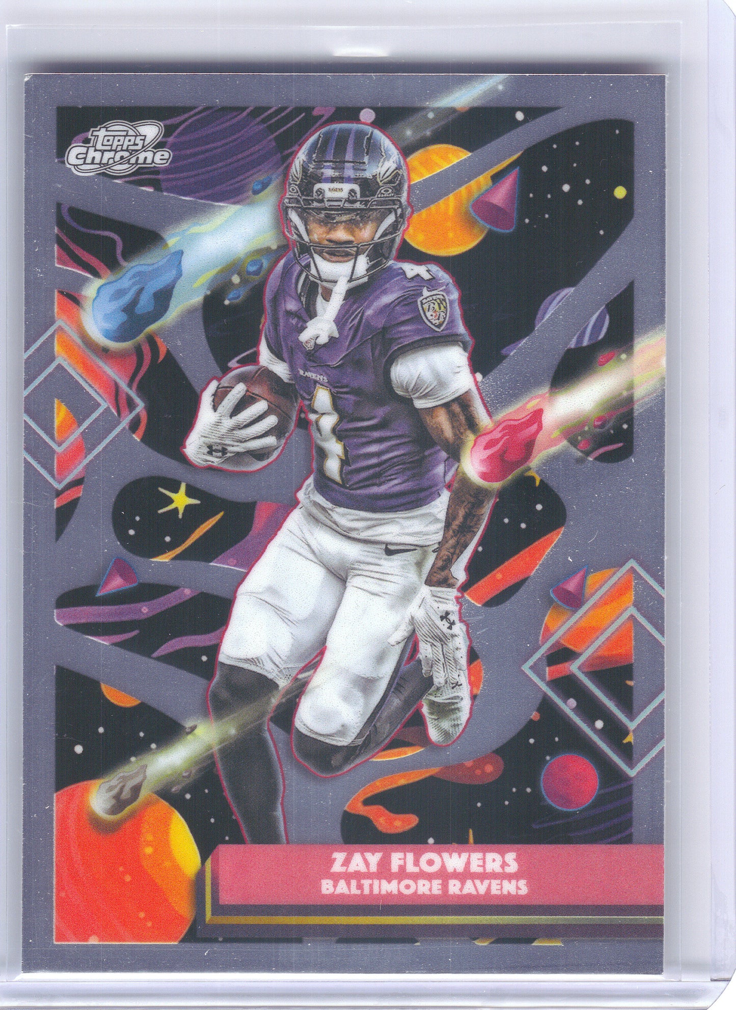 2025 Topps Chrome Cosmic #9 Zay Flowers Baltimore Ravens