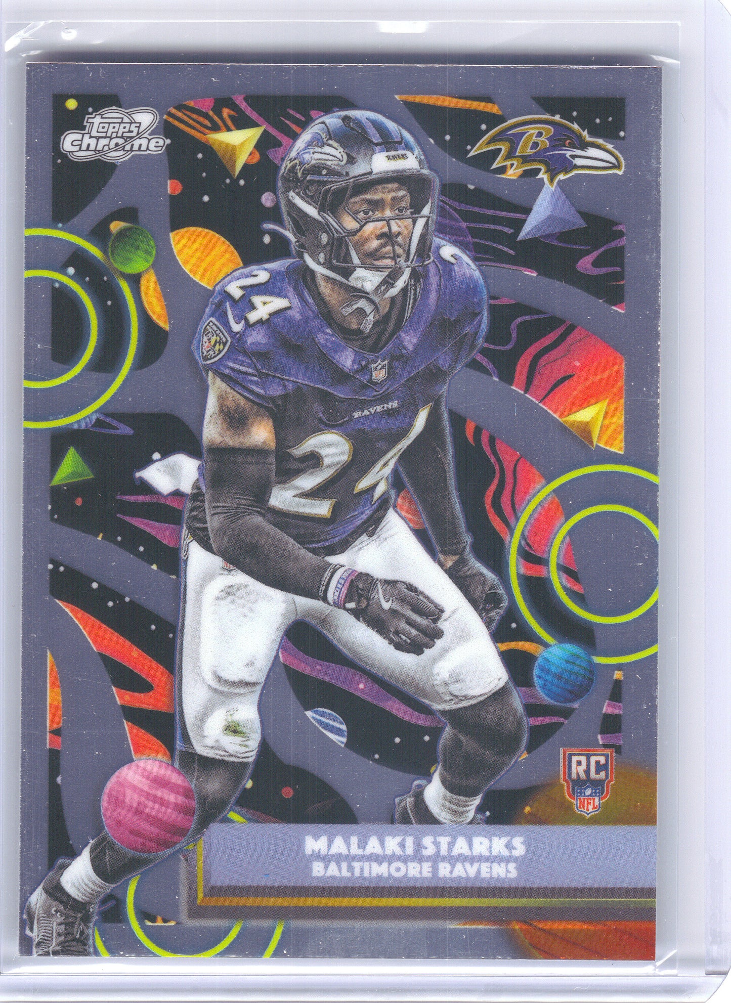 2025 Topps Chrome Cosmic #107 Malaki Starks Baltimore Ravens RC