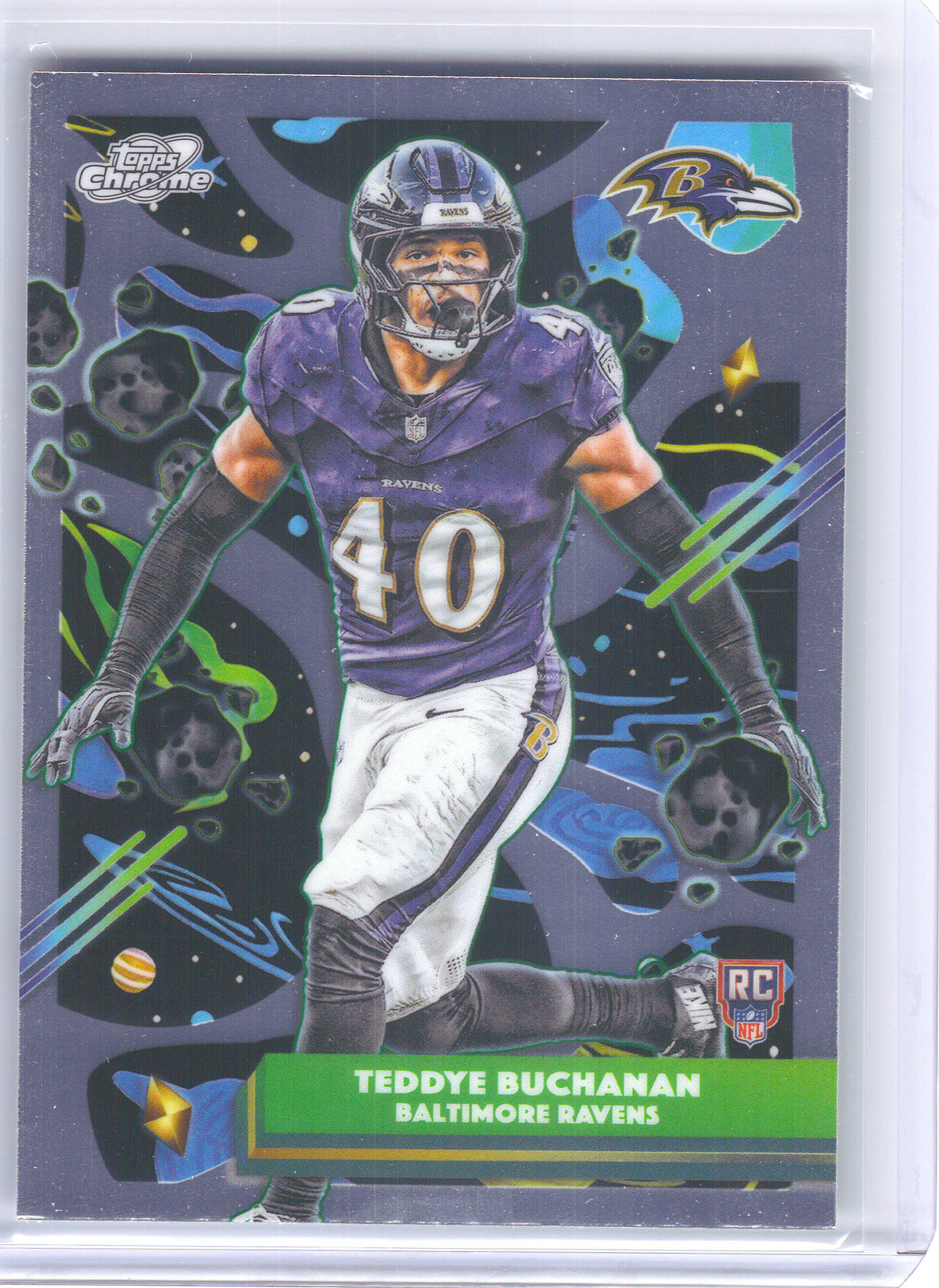 2025 Topps Chrome Cosmic #109 Teddye Buchanan Baltimore Ravens RC