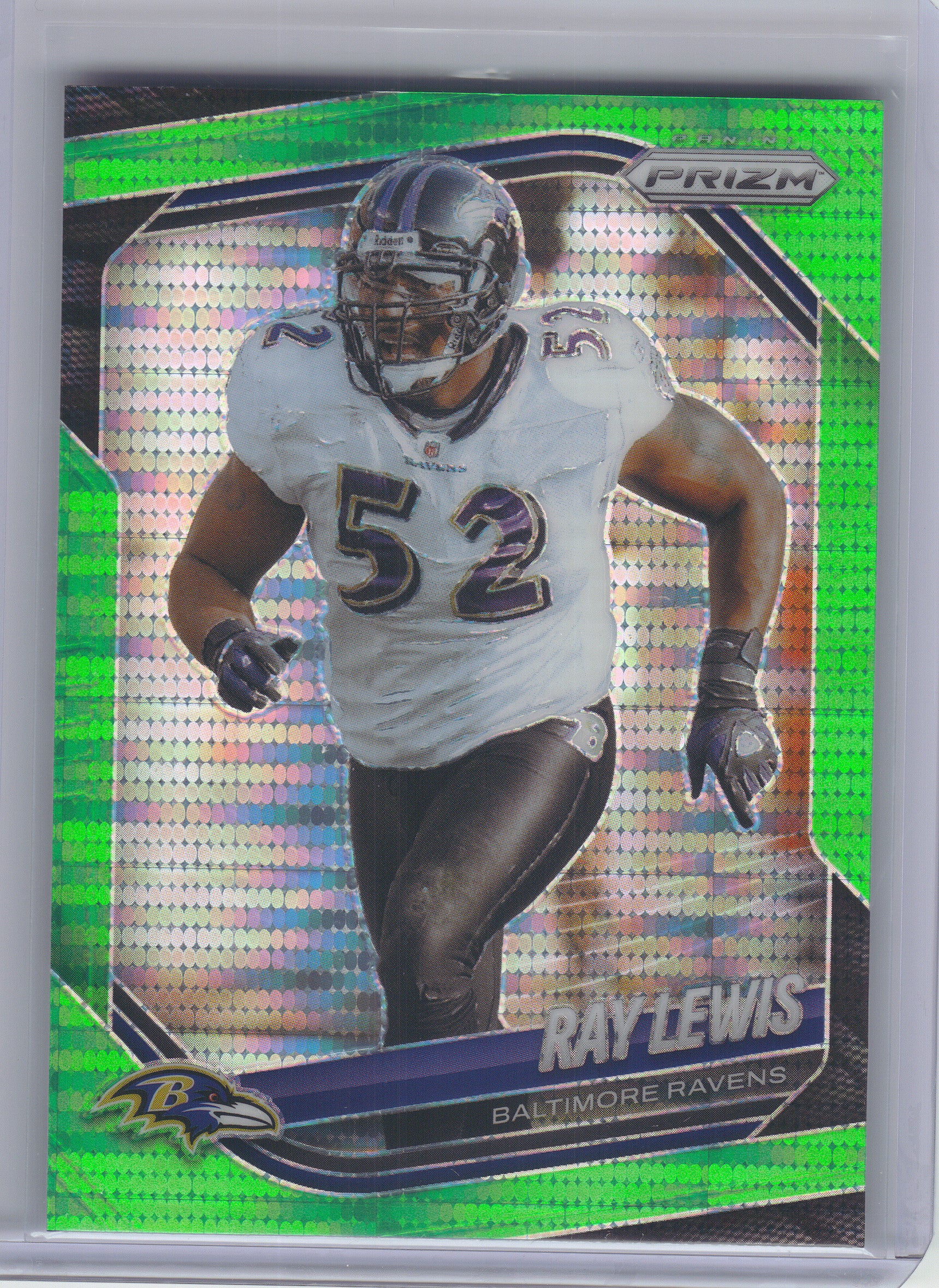 2025 Panini Prizm #42 Ray Lewis Neon Green Pulsar Baltimore Ravens