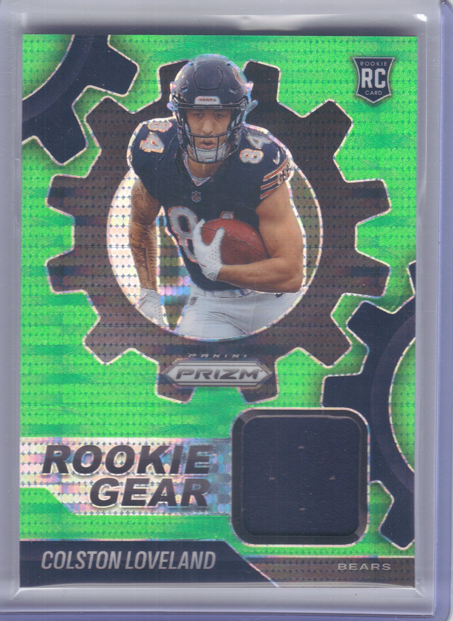 2025 Panini Prizm #RGR-CLD Colston Loveland Rookie Gear Neon Green Pulsar Chicago Bears MEM