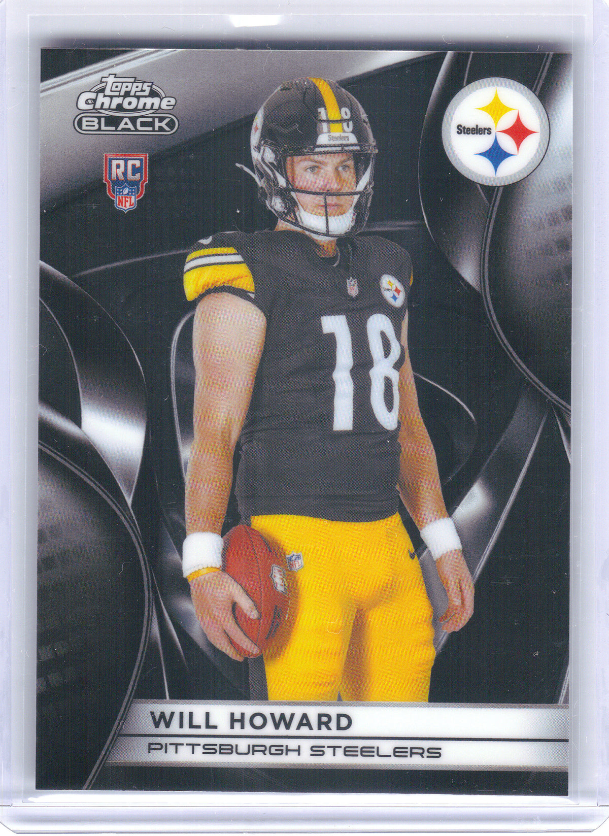 2025 Topps Chrome Black #142 Will Howard Pittsburgh Steelers RC