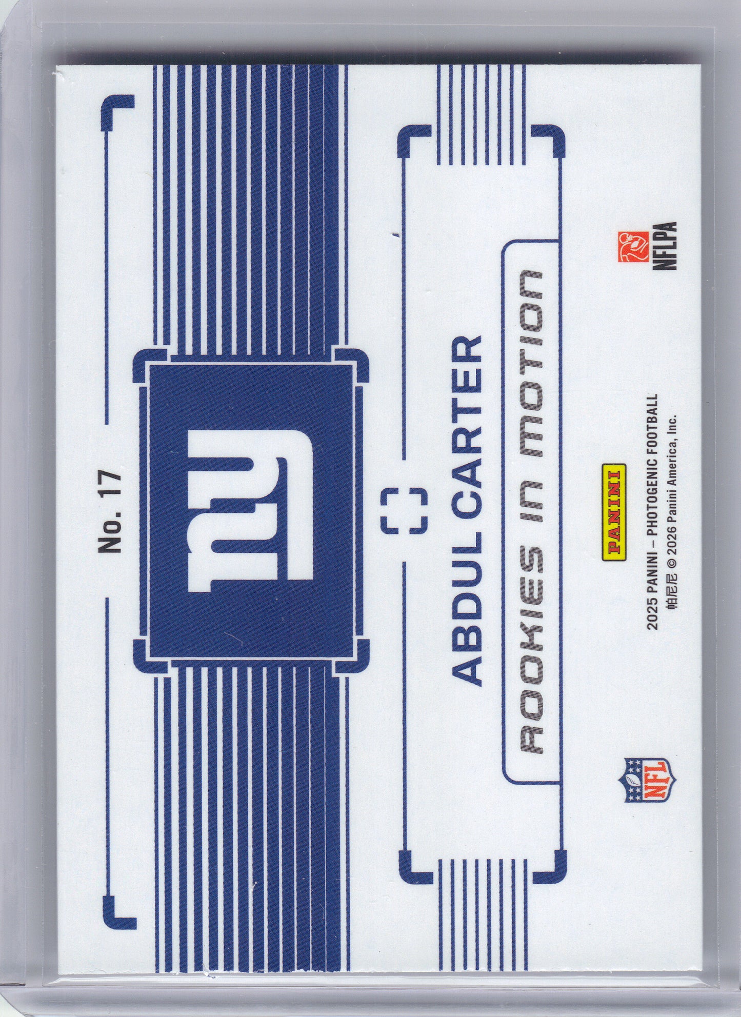 2025 Panini Photogenic #17 Abdul Carter Rookies In Motion New York Giants