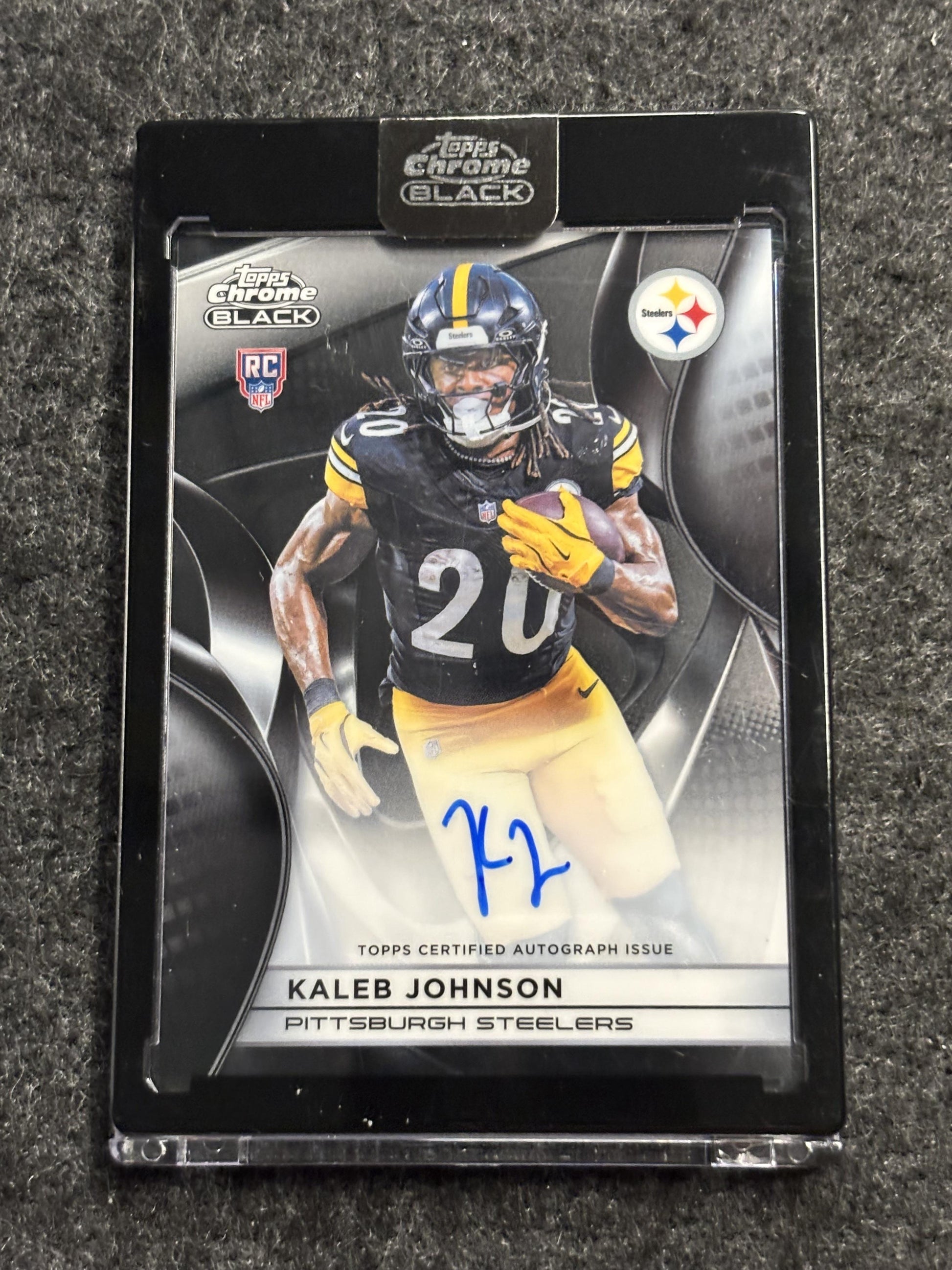 2025 Topps Chrome Black #RAU-KJ Kaleb Johnson Rookie Autographs Pittsburgh Steelers AU