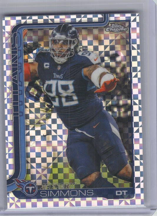 2025 Topps Chrome #289 Jeffery Simmons X-Fractor Tennessee Titans