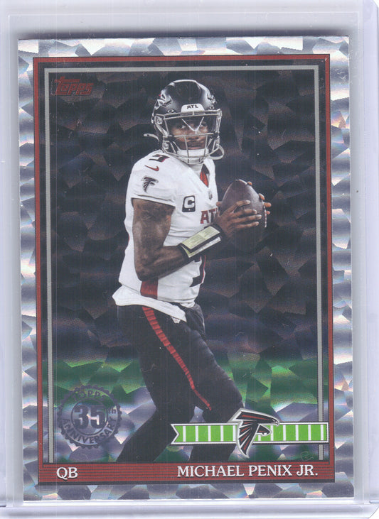 2026 Topps Flagship #91TF-4 Michael Penix Jr. 1991 Topps Football Crackle Atlanta Falcons
