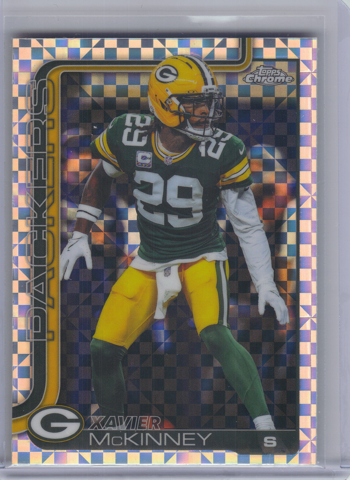 2025 Topps Chrome #113 Xavier McKinney X-Fractor Green Bay Packers