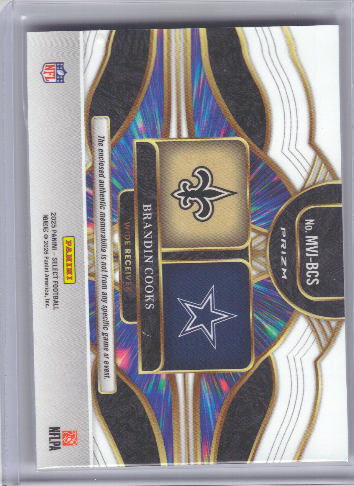 2025 Panini Select #MVJ-BCS Brandin Cooks Multiverse Jerseys Red Prizm MEM