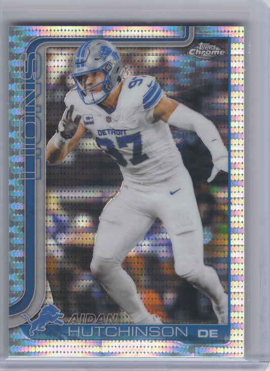 2025 Topps Chrome #104 Aidan Hutchinson Pulsar Refractor Detroit Lions