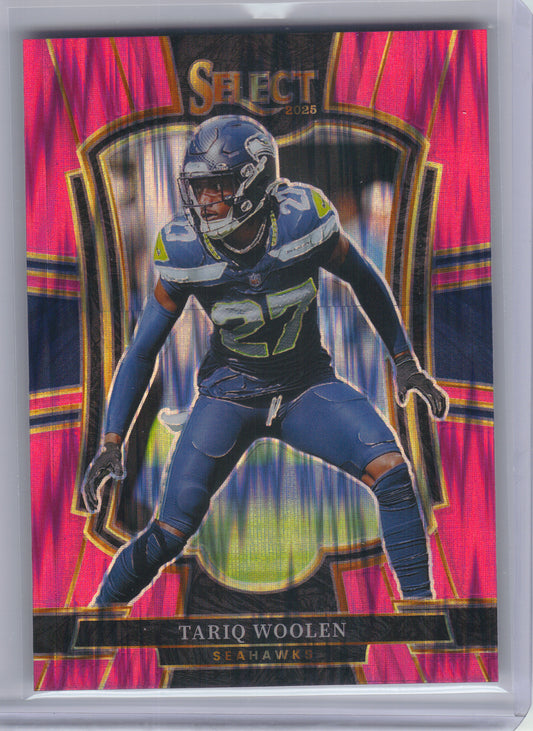 2025 Panini Select #115 Tariq Woolen Pink Prizm Shock Seattle Seahawks