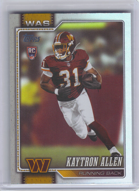 2026 Topps Flagship #315 Kaytron Allen Holo Foil Washington Commanders