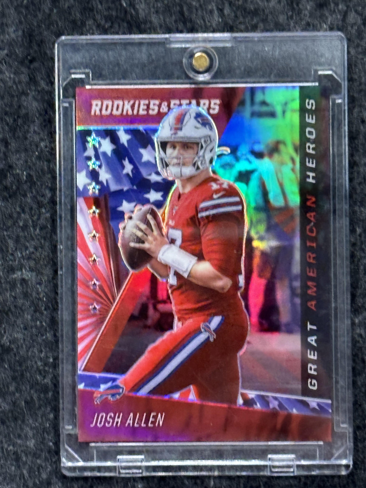 2020 Panini Rookies & Stars #GAH-17 Josh Allen Great American Heroes Red #/75 Buffalo Bills SN