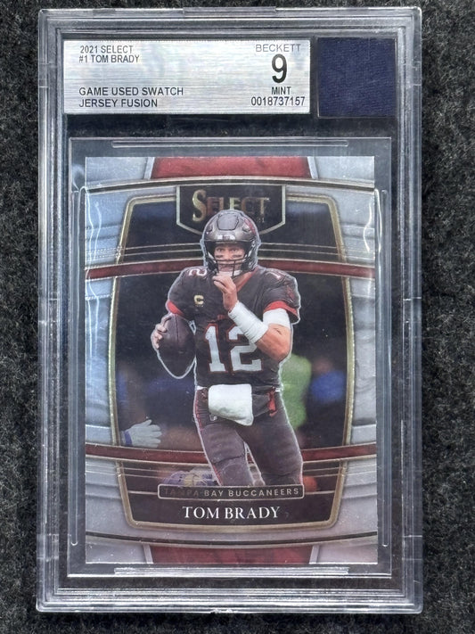 2021 Panini Select #1 Tom Brady Game Used Swatch BGS 9 Tampa Bay Buccaneers