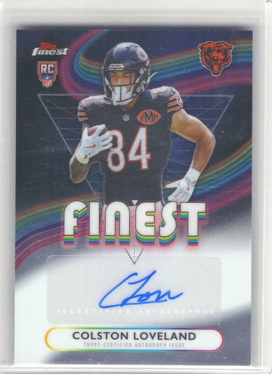 2025 Finest #RFA-CL Colston Loveland Rookie Finest Autographs Chicago Bears AU