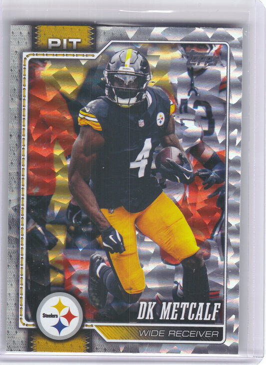 2026 Topps Flagship #175 DK Metcalf Silver Crackle Foil Pittsburgh Steelers