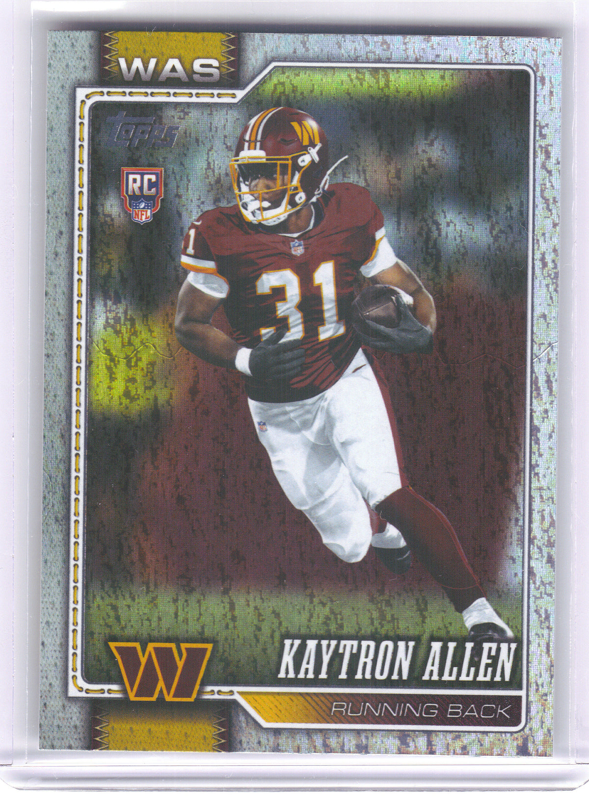 2026 Topps Flagship #315 Kaytron Allen Rainbow Foil Washington Commanders