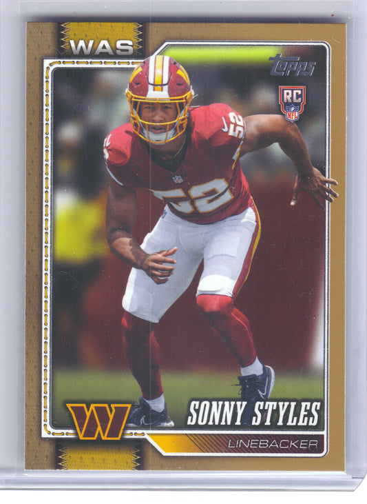 2026 Topps Flagship #347 Sonny Styles Gold #/2026 Washington Commanders SN, RC