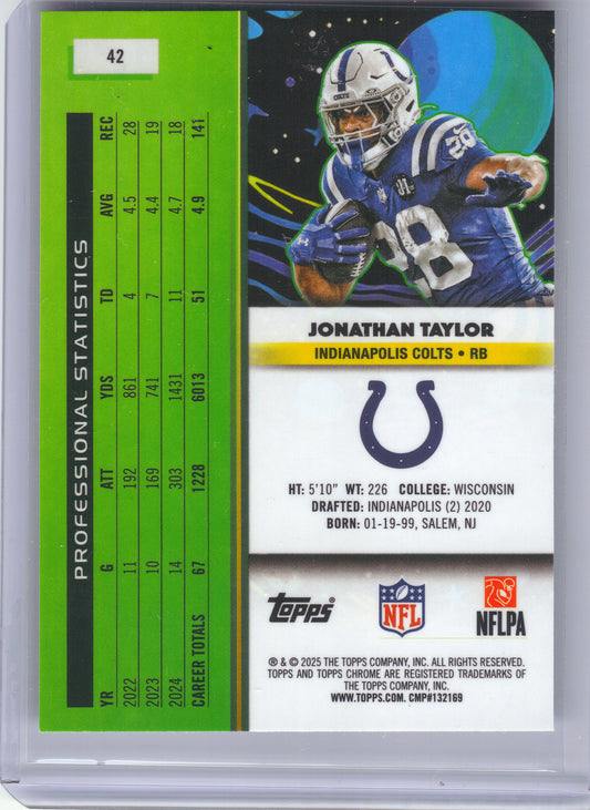 2025 Topps Chrome Cosmic #42 Jonathan Taylor Nucleus Refractor Indianapolis Colts