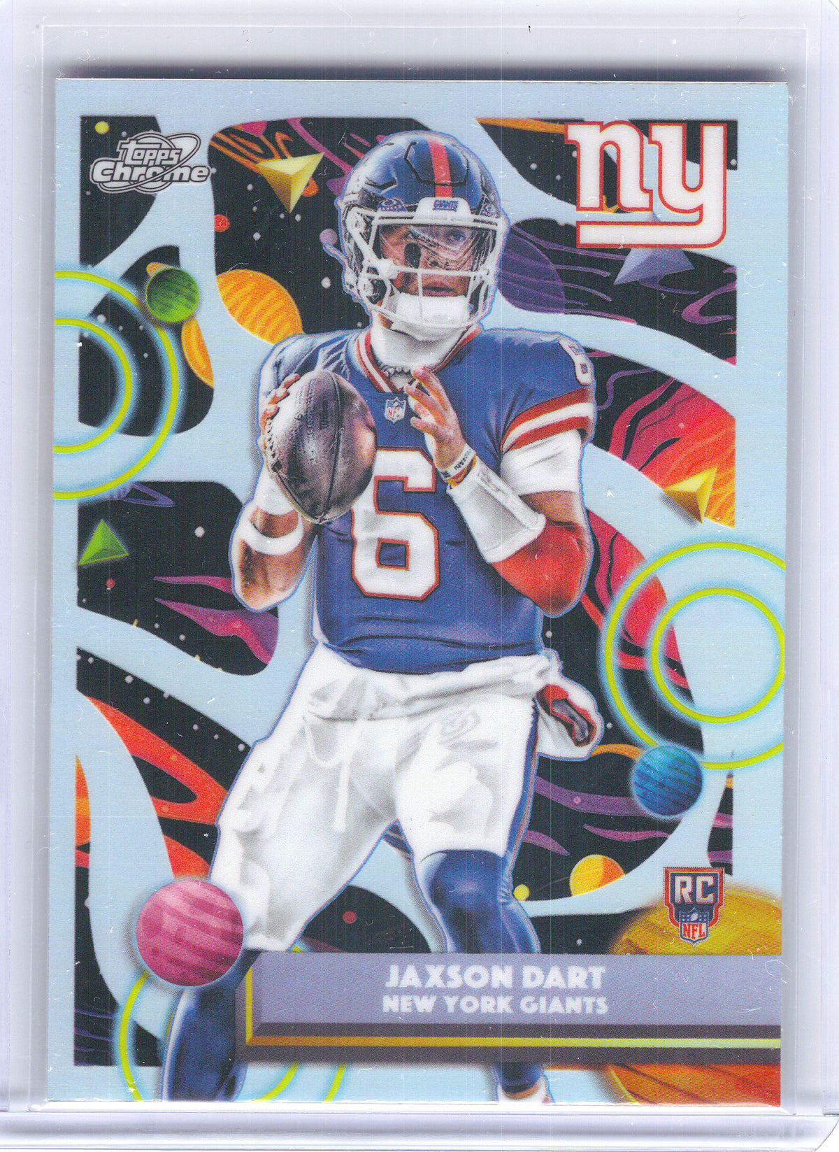 2025 Topps Chrome Cosmic #174 Jaxson Dart Refractor New York Giants RC