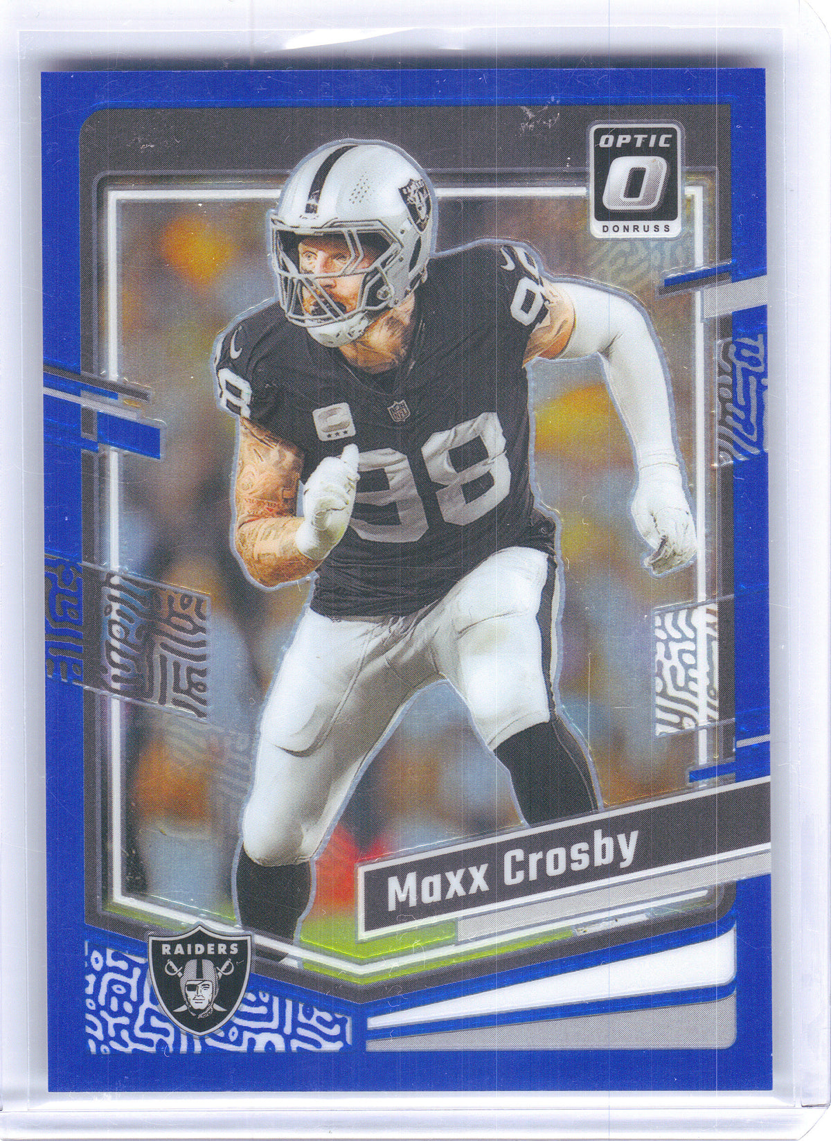 2023 Donruss Optic #100 Maxx Crosby Blue #/199 Las Vegas Raiders SN