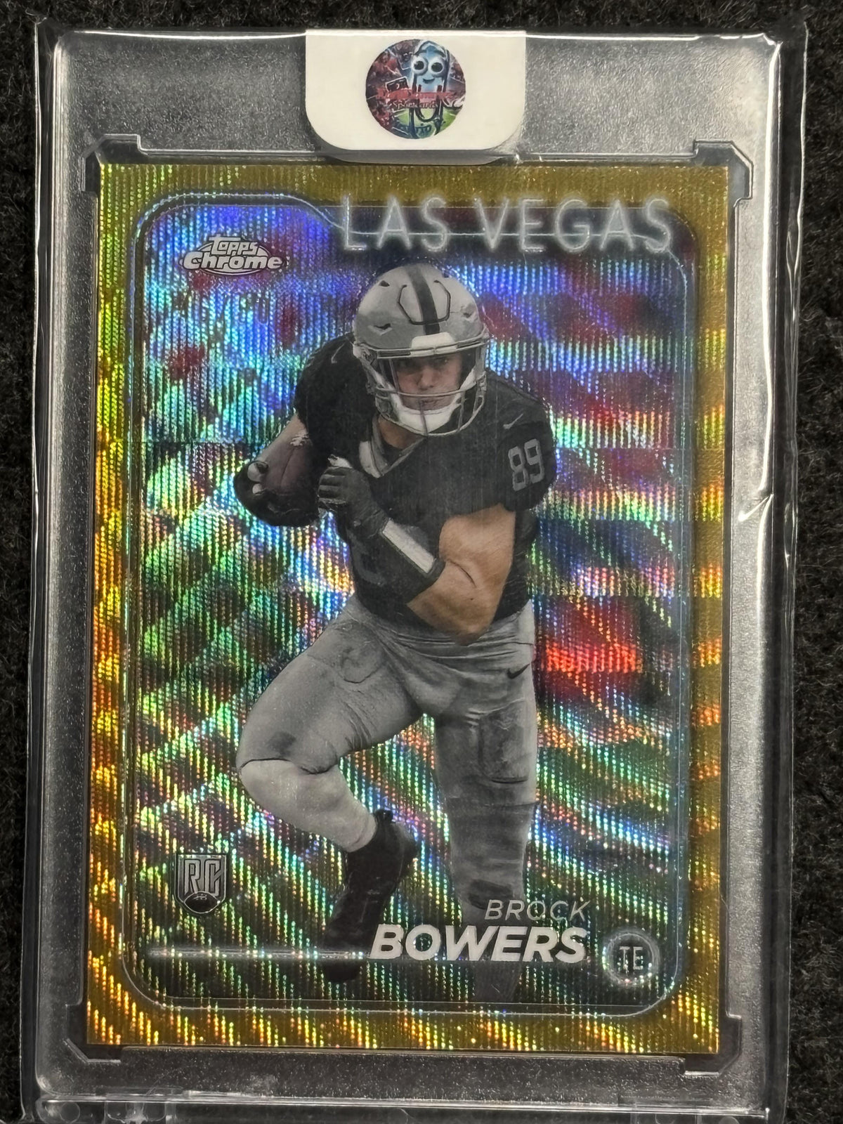 2024 Topps Chrome #207 Brock Bowers Gold Wave Refractor #/50 Las Vegas Raiders SN, RC