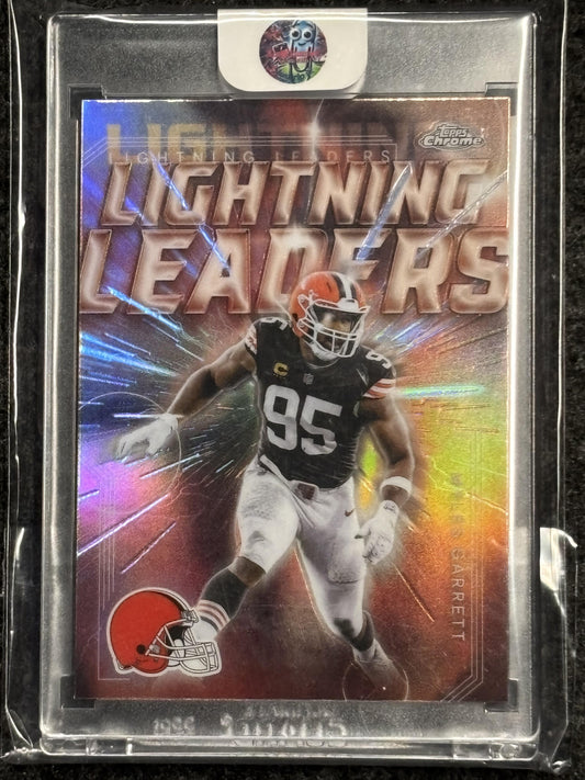 2025 Topps Chrome #LL-18 Myles Garrett Lightning Leaders SSP Cleveland Browns