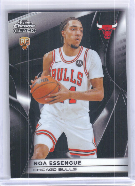 2025-26 Topps Chrome Black #112 Noa Essengue Chicago Bulls RC
