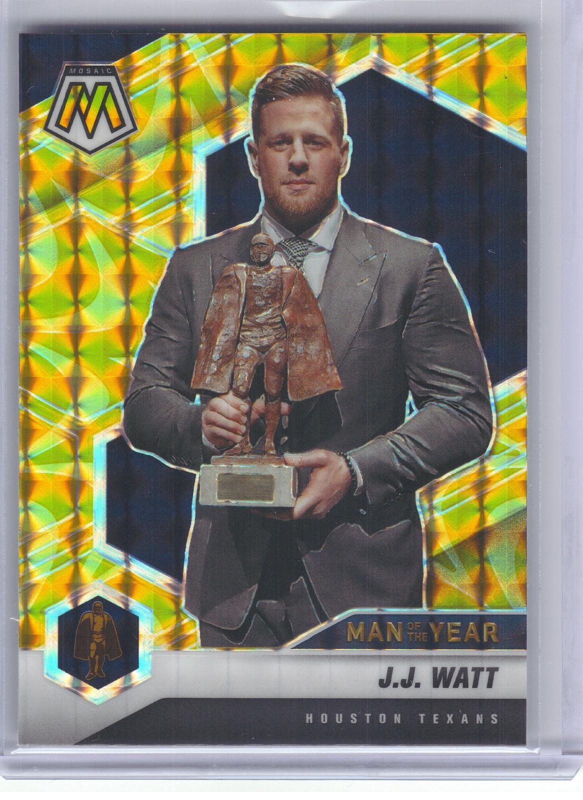 2021 Panini Mosaic #272 J.J. Watt Prizm Reactive Yellow Houston Texans