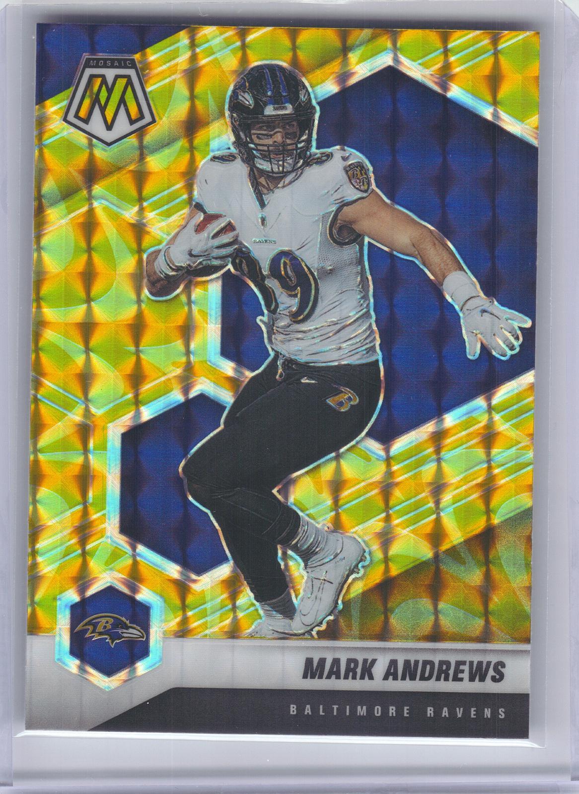 2021 Panini Mosaic #25 Mark Andrews Prizm Reactive Yellow Baltimore Ravens