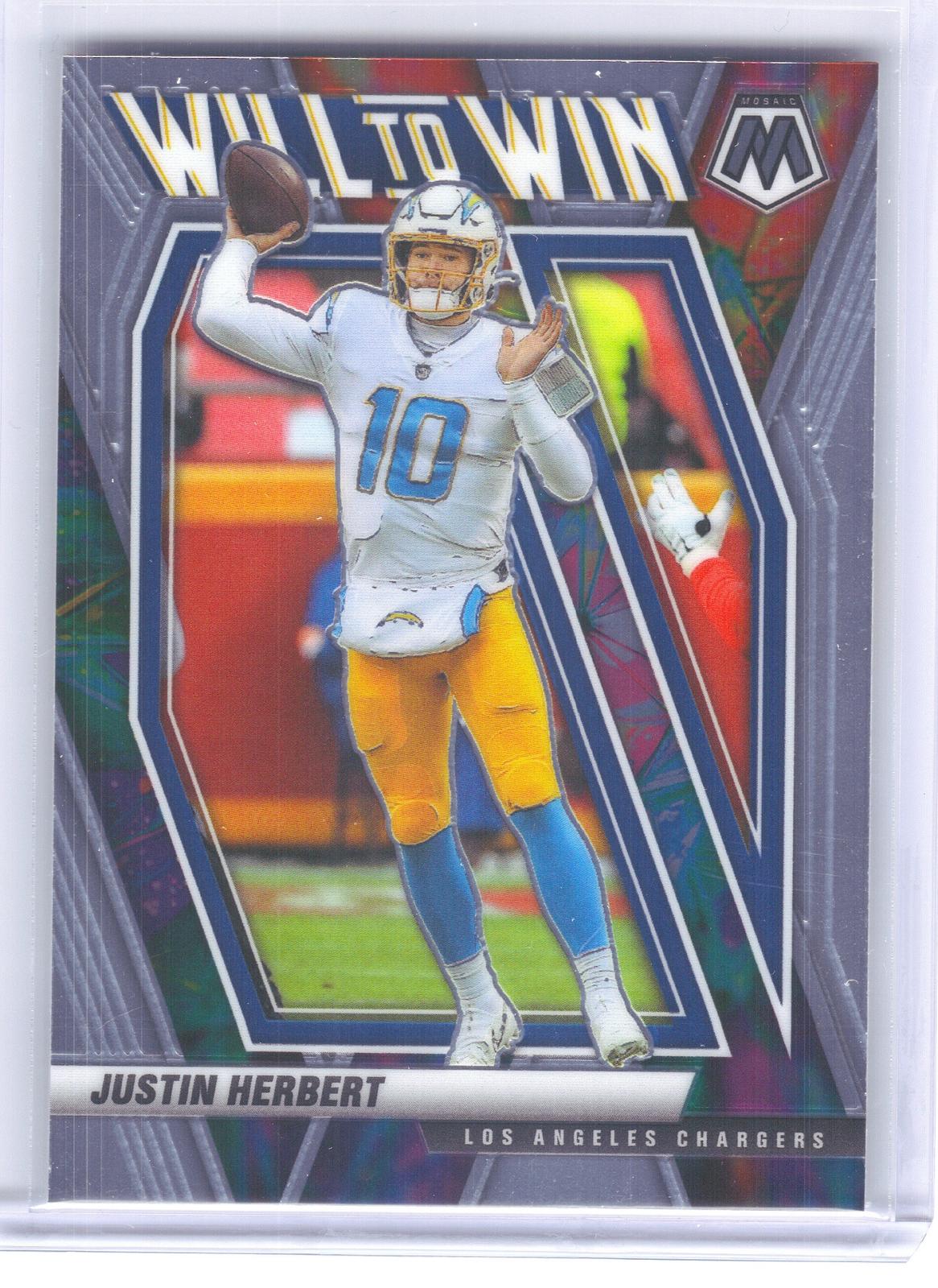 2021 Panini Mosaic #WW-4 Justin Herbert Will to Win Los Angeles Chargers