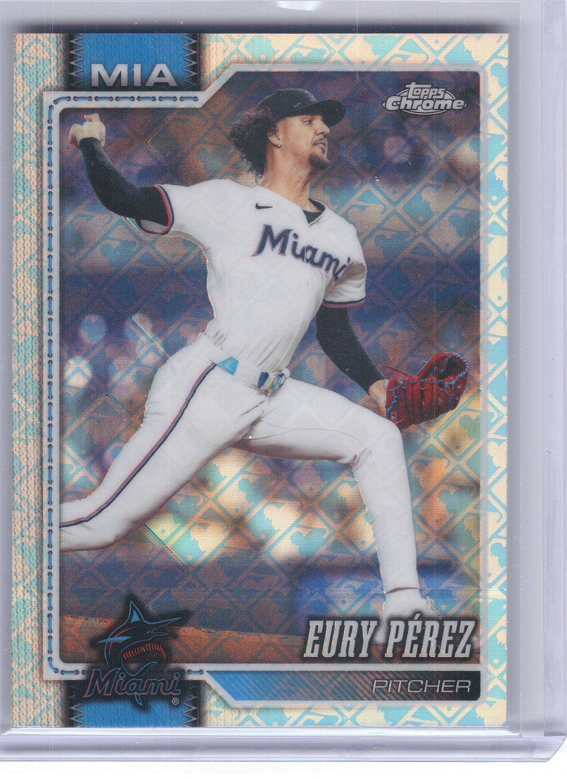 2026 Topps Chrome Logofractor Edition #38 Eury Perez Miami Marlins