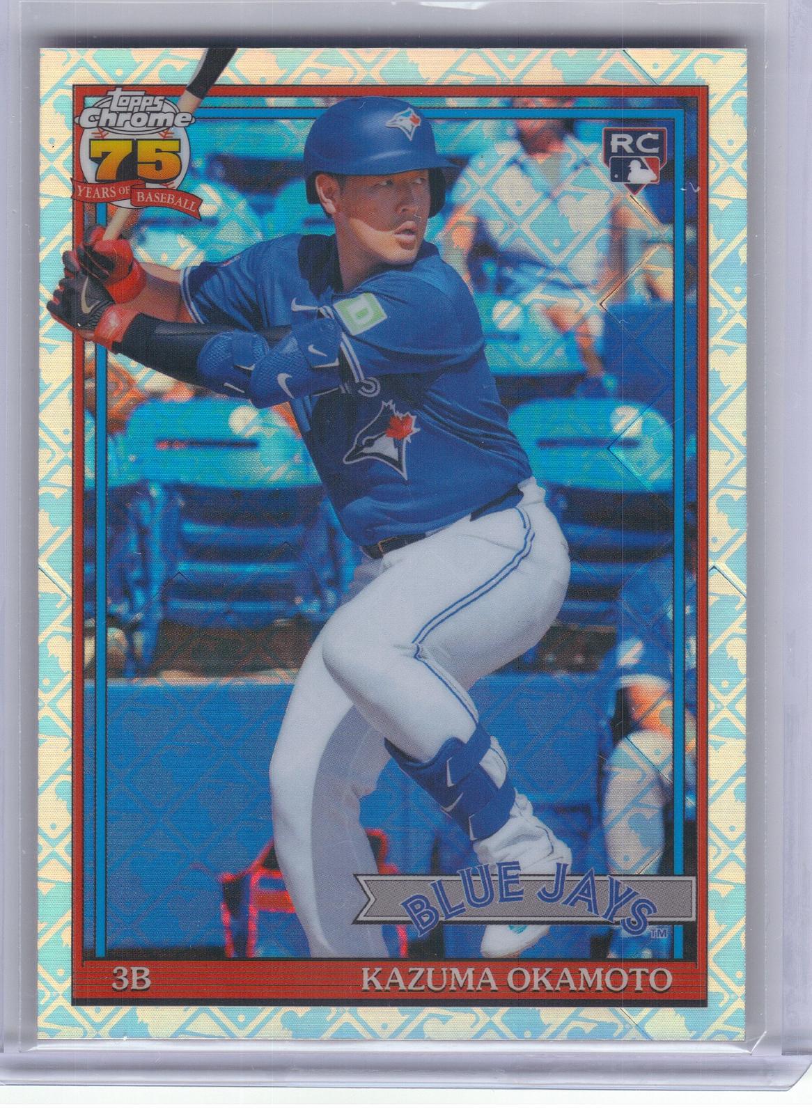 2026 Topps Chrome Logofractor Edition #91CB-24 Kazuma Okamoto 1991 Topps Baseball 35th Anniversary Toronto Blue Jays