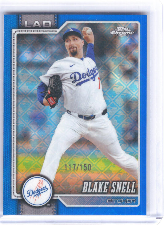 2026 Topps Chrome Logofractor Edition #278 Blake Snell Blue Refractor #/150 Los Angeles Dodgers SN