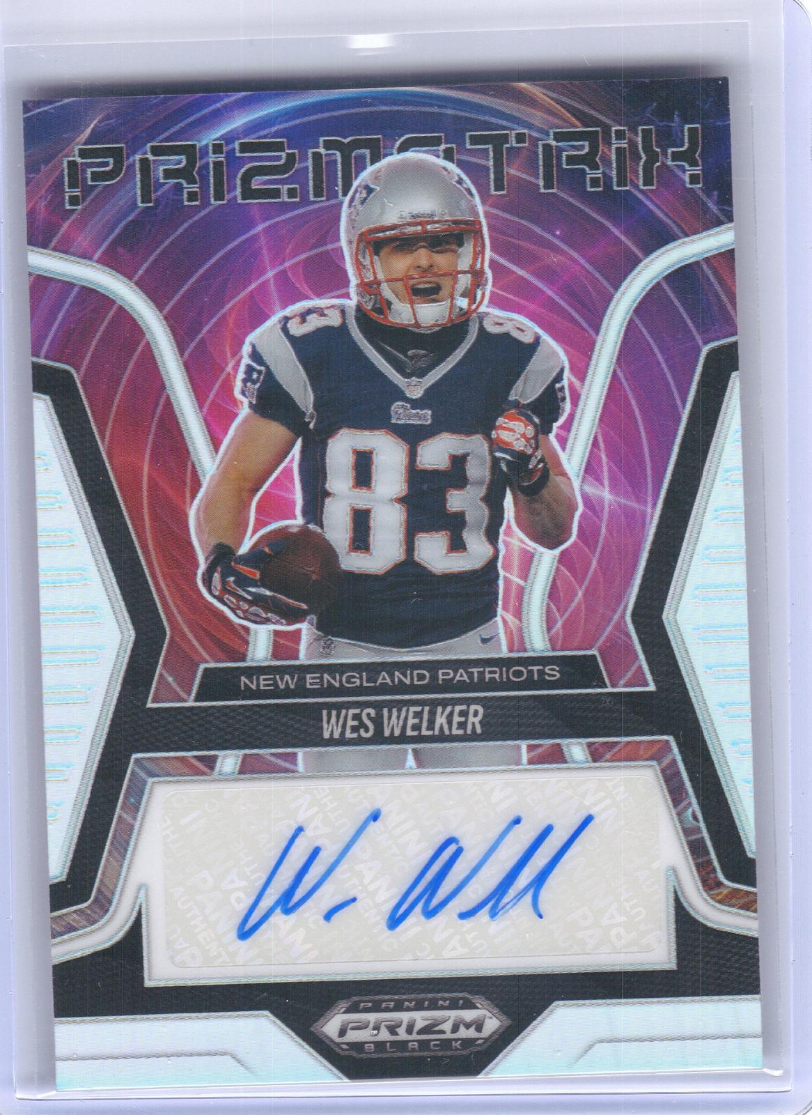 2025 Panini Prizm Black #PS-WWR Wes Welker Prizmatrix Signature New England Patriots AU