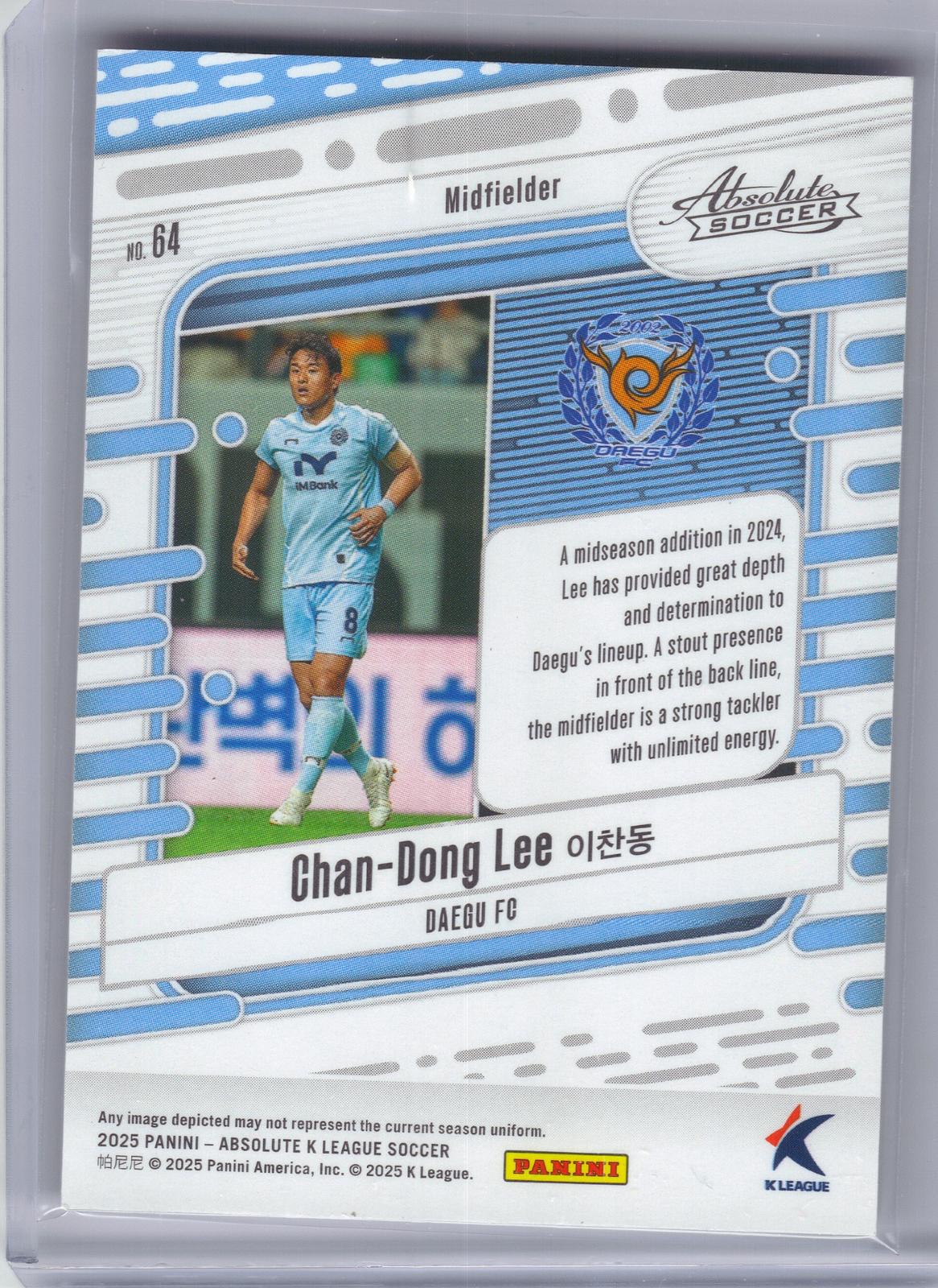 2025 Panini Absolute K League #64 Chan-Dong Lee Spectrum Gold #/10 Daegu FC SN