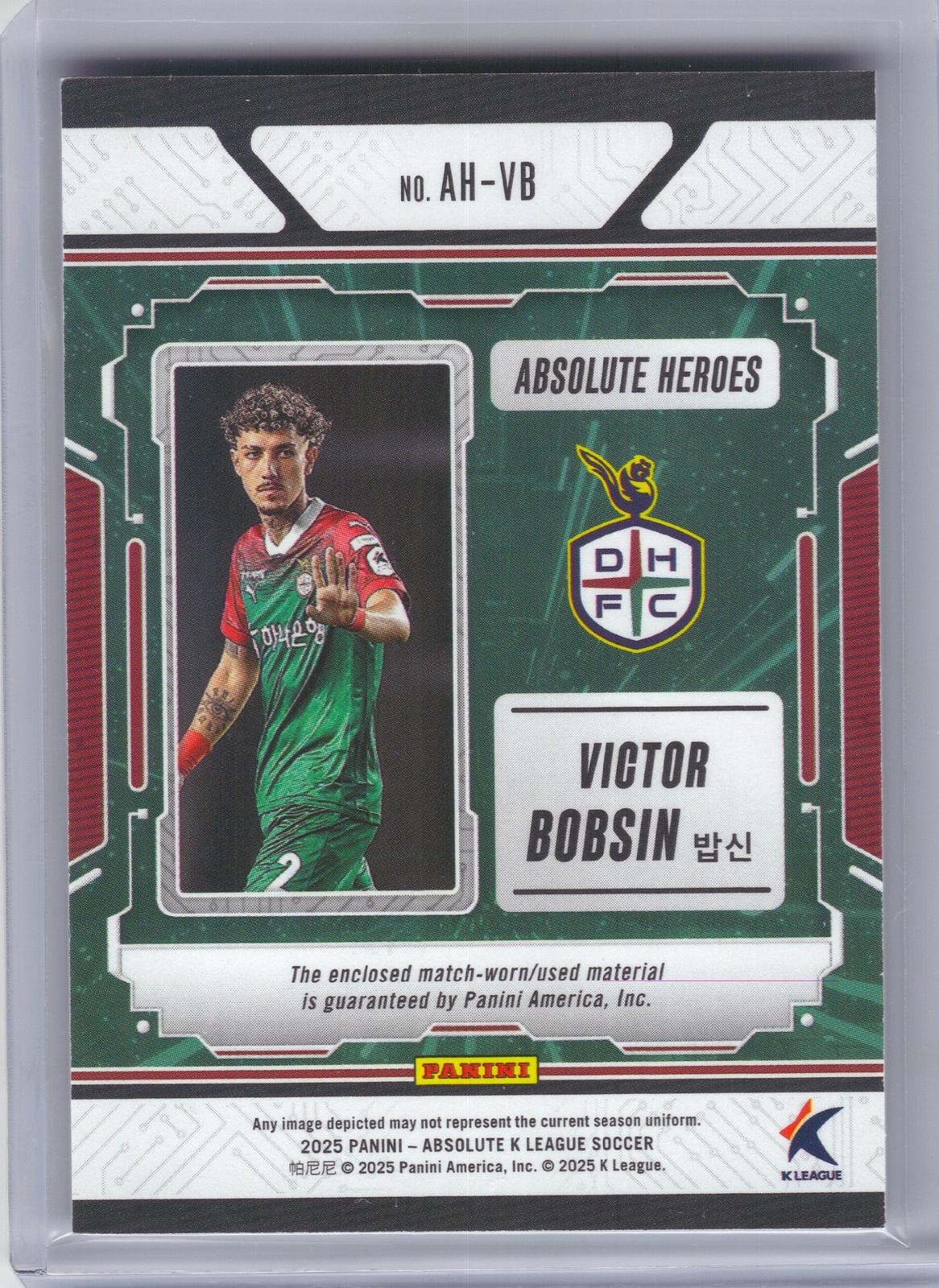 2025 Panini Absolute K League #AH-VB Victor Bobsin Absolute Heroes Memorabilia #/99 Daejeon HanaCitizen SN, MEM