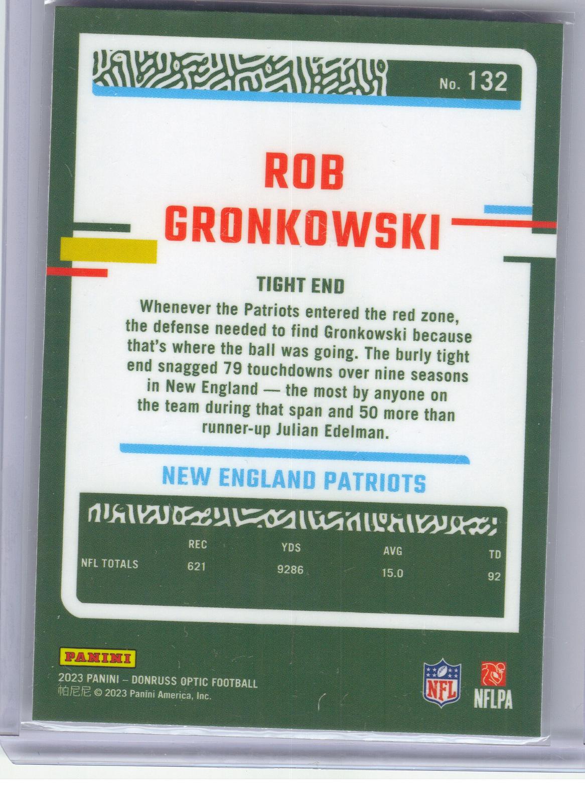 2023 Donruss Optic #132 Rob Gronkowski New England Patriots