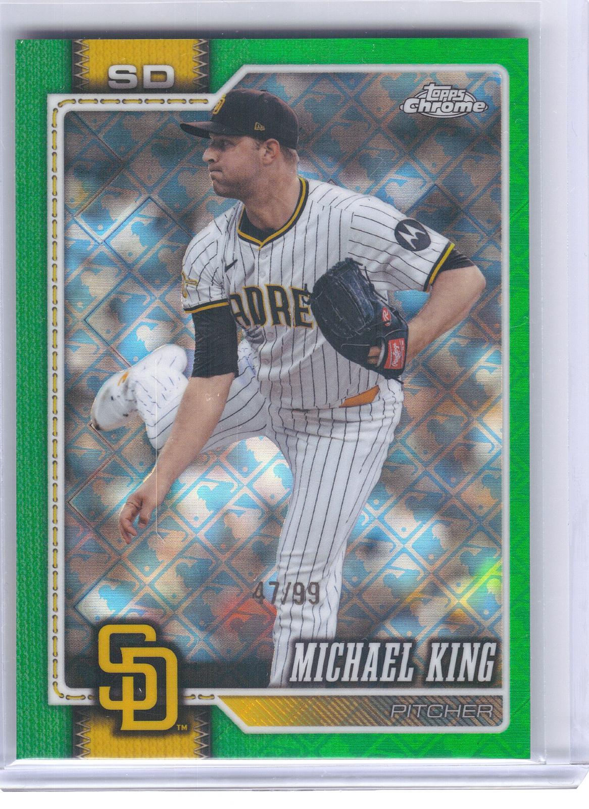 2026 Topps Chrome Logofractor Edition #172 Michael King Green Refractor #/99 San Diego Padres SN