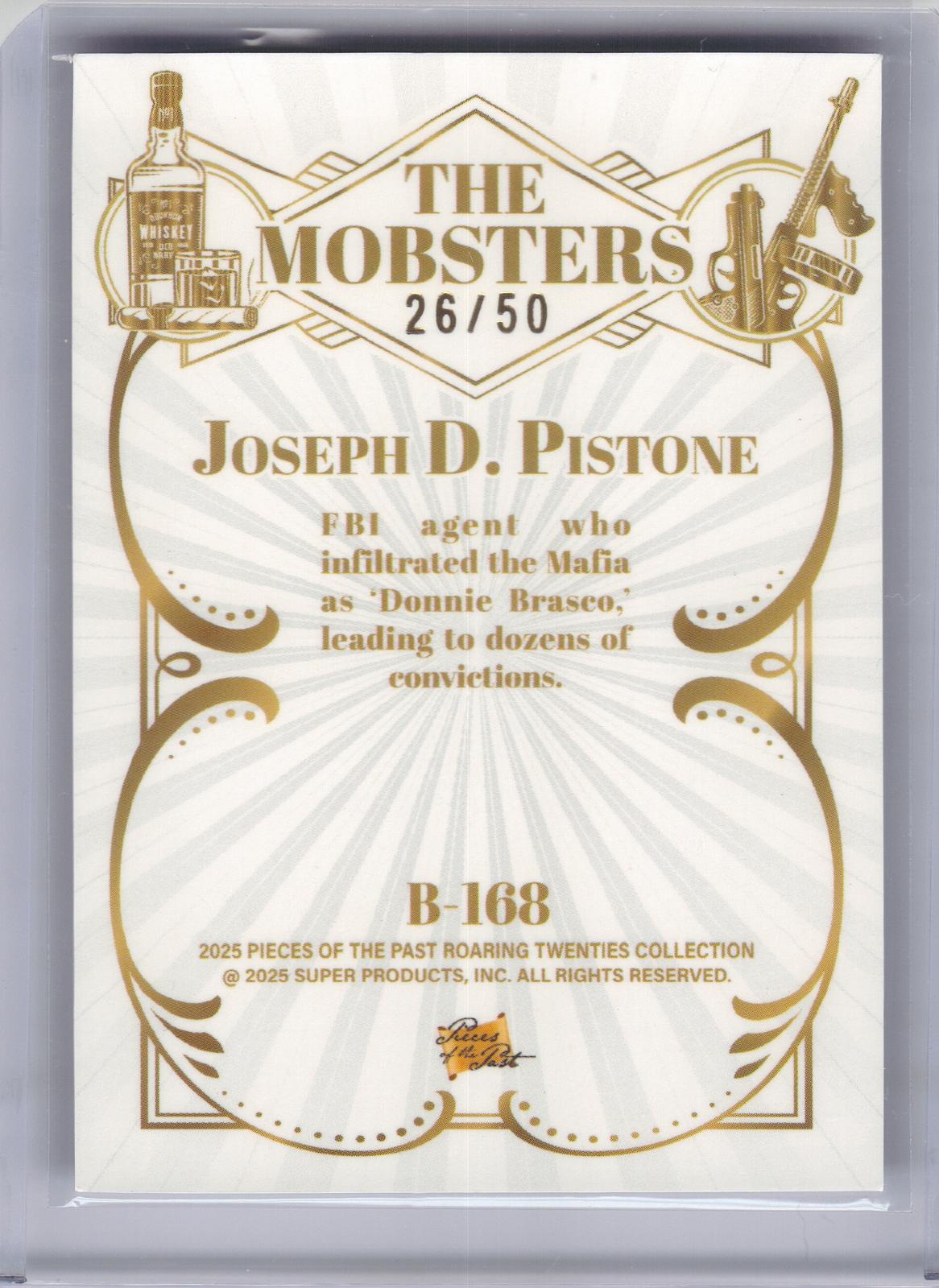 2025 Pieces of the past roaring twenties #B-168 Joseph D. Pistone Blue /50