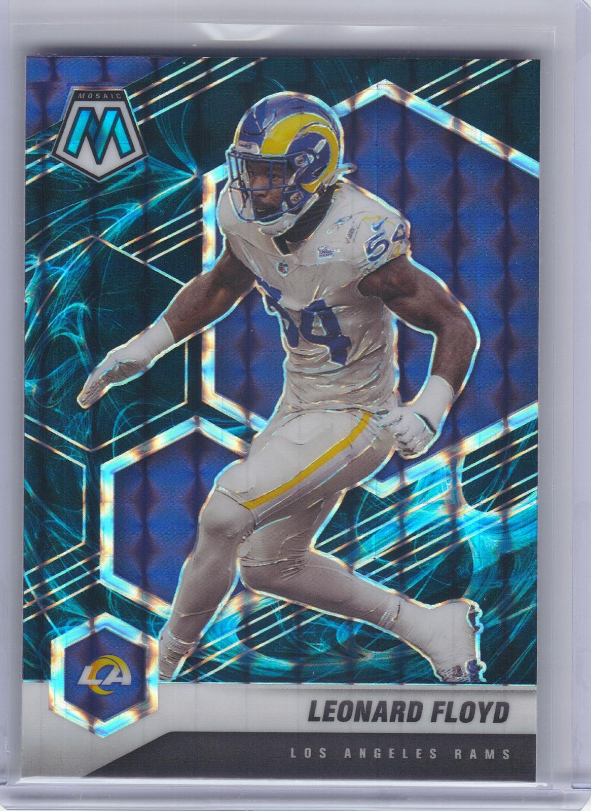 2021 Panini Mosaic #121 Leonard Floyd Prizm Genesis SSP Los Angeles Rams