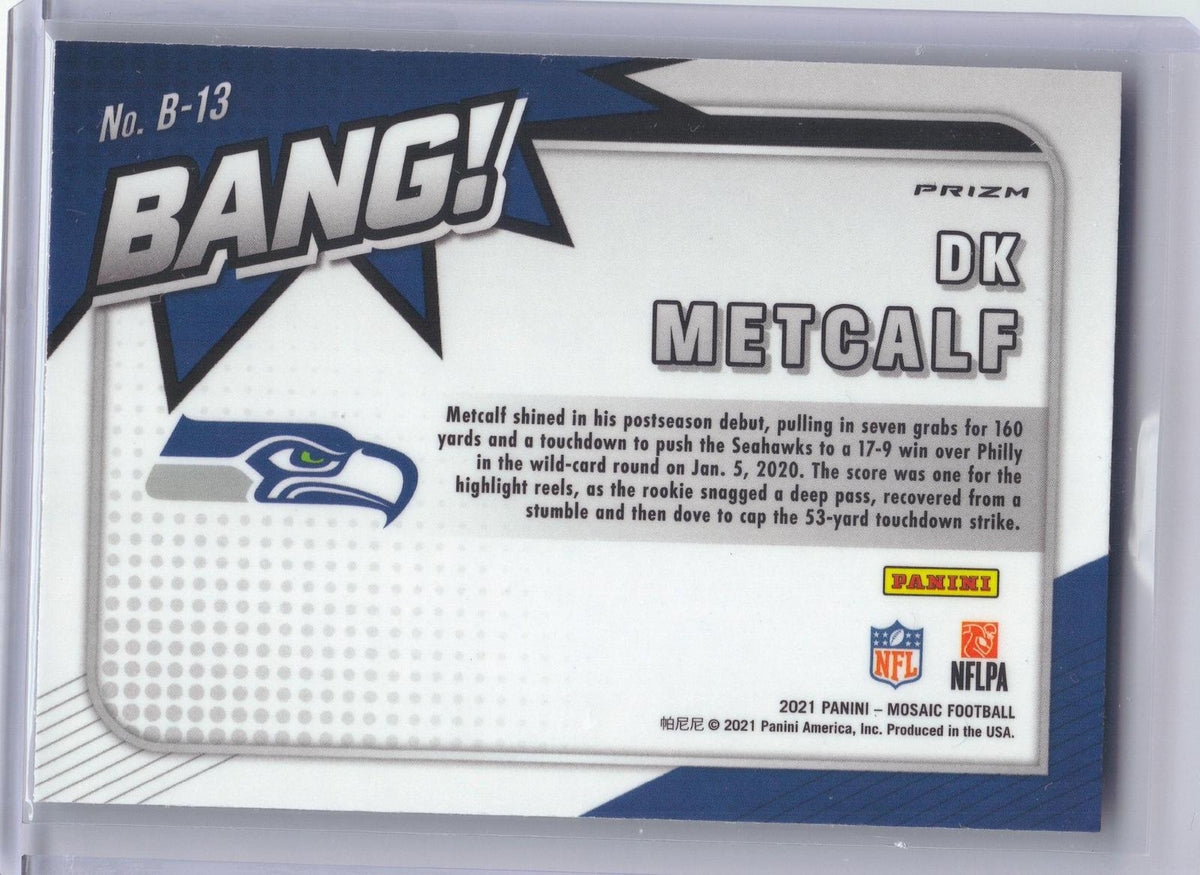 2021 Panini Mosaic #B-13 DK Metcalf Bang! Mosaic Green Seattle Seahawks
