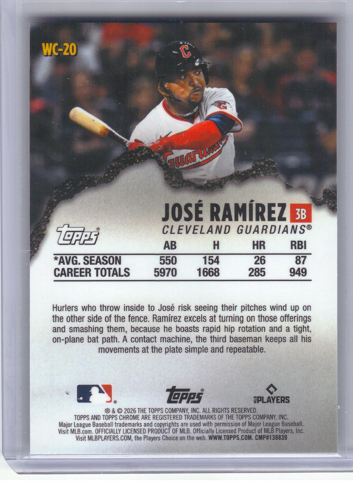 2026 Topps Chrome Logofractor Edition #WC-20 José Ramírez Wrecking Crew Cleveland Guardians