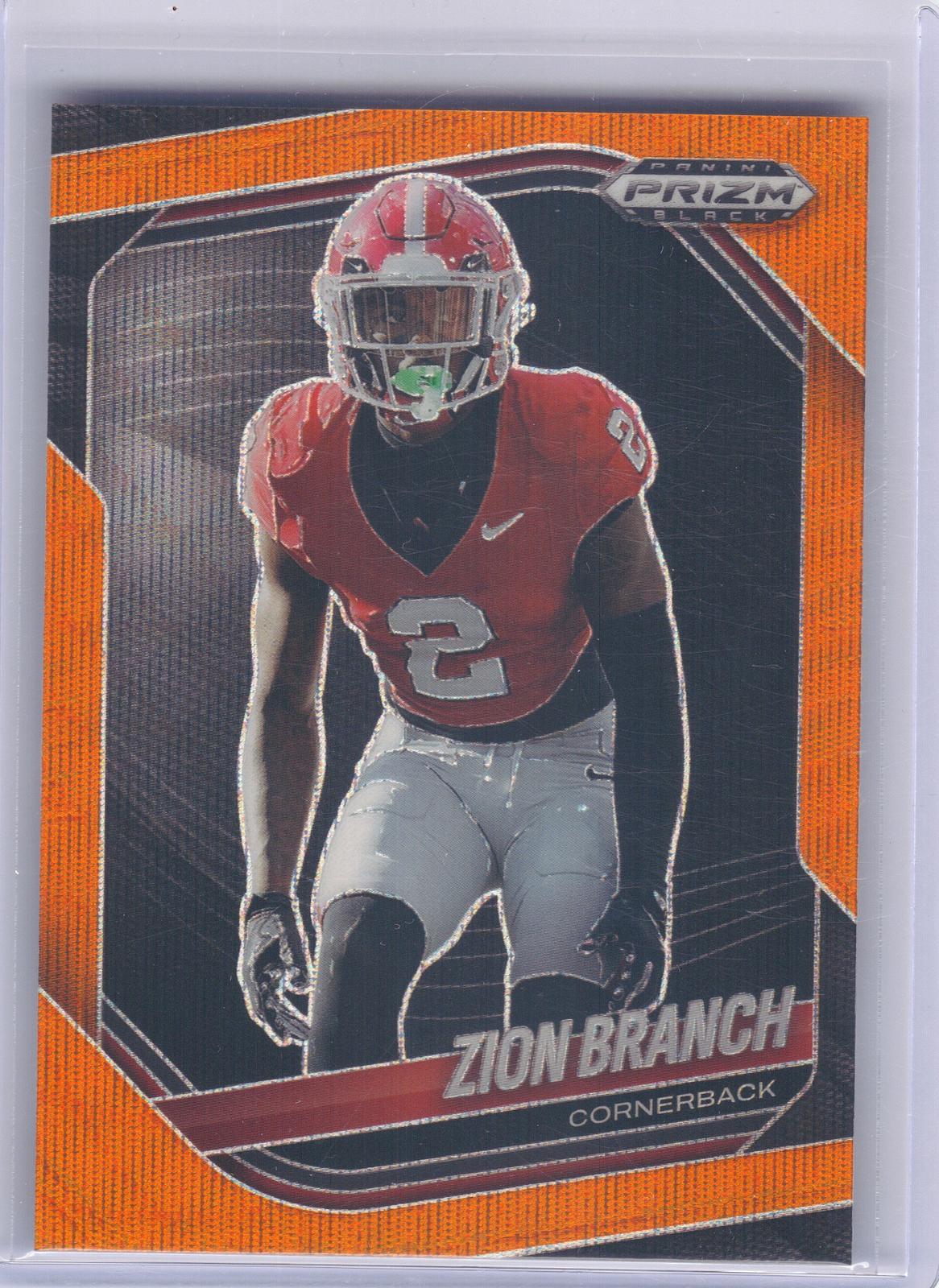 2025 Panini Prizm Black #178 Zion Branch Prizm Orange Wave #/60 Georgia Bulldogs SN