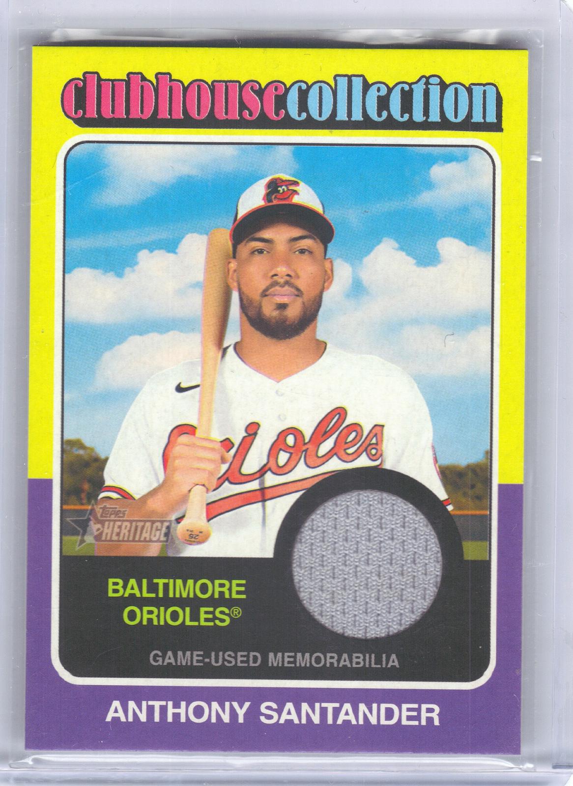 2024 Topps Heritage #CCR-ASA Anthony Santander Clubhouse Collection Relics Baltimore Orioles MEM