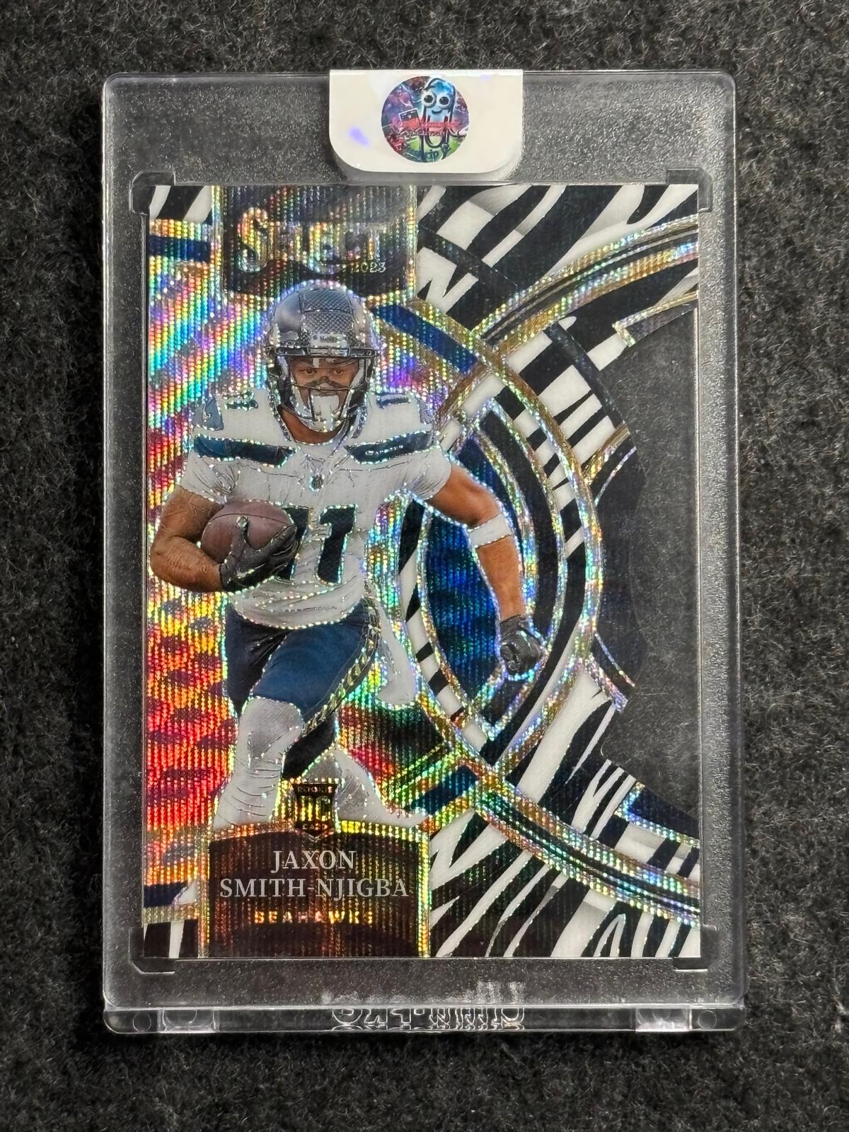 2023 Panini Select #174 Jaxon Smith-Njigba Zebra Prizm Die Cut Seattle Seahawks RC